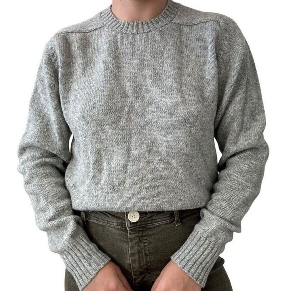 Vintage Northern Isles Mens Shetland Wool Blend Gray Crew Neck Sweater L - Picture 4 of 10